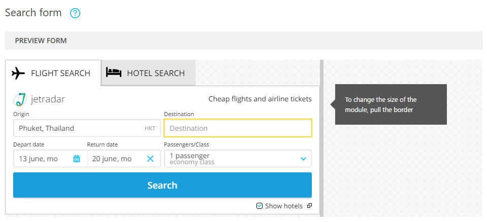 travelpayouts_search_form Vendeur Pro