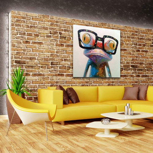 Peinture à l'huile sur toile peinte à la main Happy Frog Salon 4 Art vendeur Pro