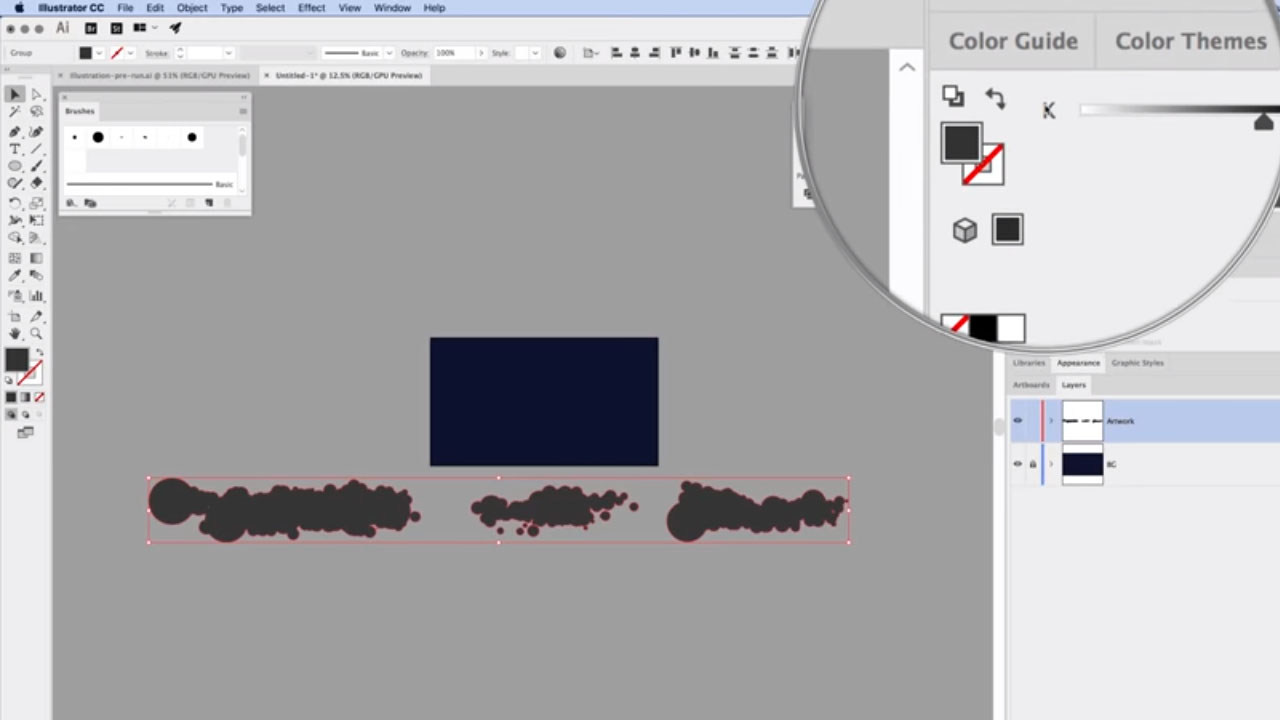 Silhouette animale Couleur Nuages Tutoriel Illustrator